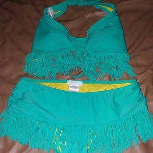 Jessica Simpson 2-piece Fringe Swimsuit